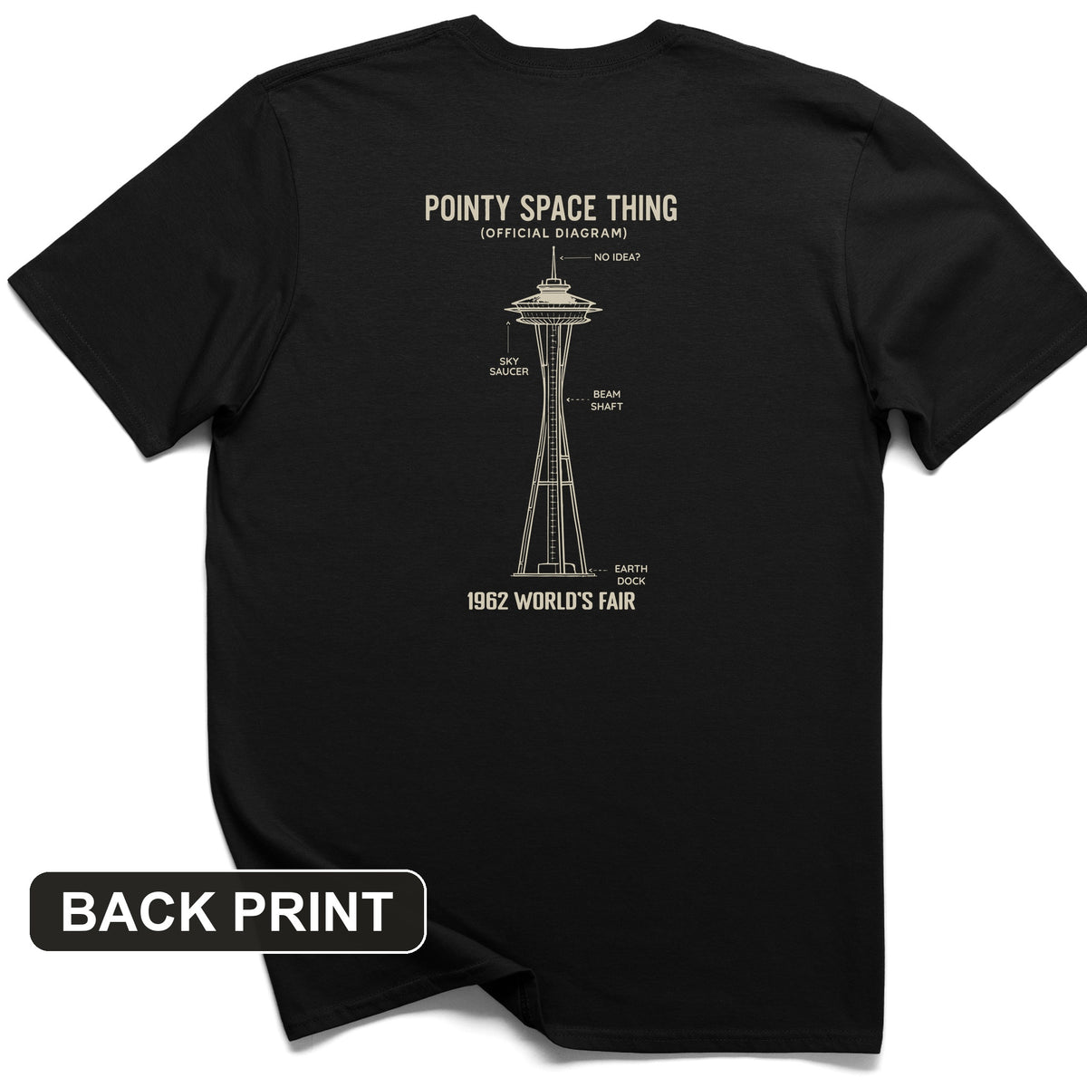 Pointy Space Thing Back Print T-Shirt