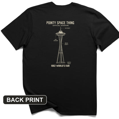 Pointy Space Thing Back Print T-Shirt