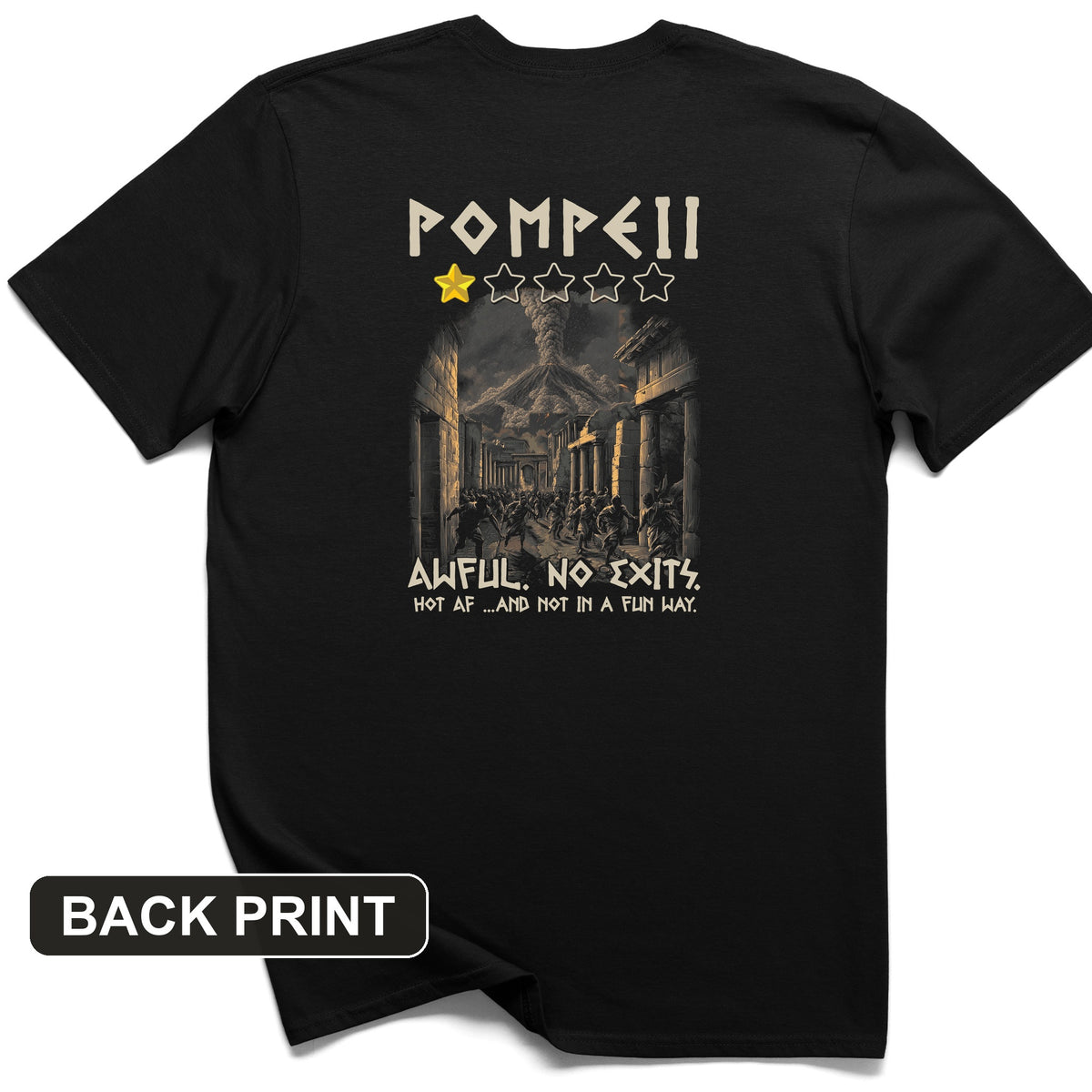 Pompeii 1 Star Back Print T-Shirt