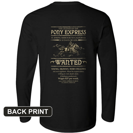 Pony Express Poster Back Print Long Sleeve T-Shirt