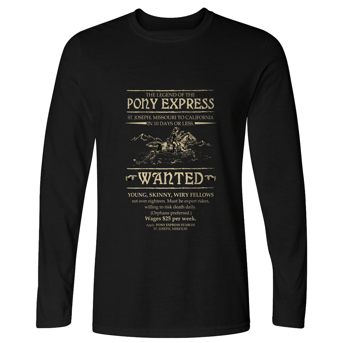 Pony Express Poster Long Sleeve T-Shirt