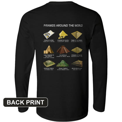 Pyramids of the World Back Print Long Sleeve T-Shirt