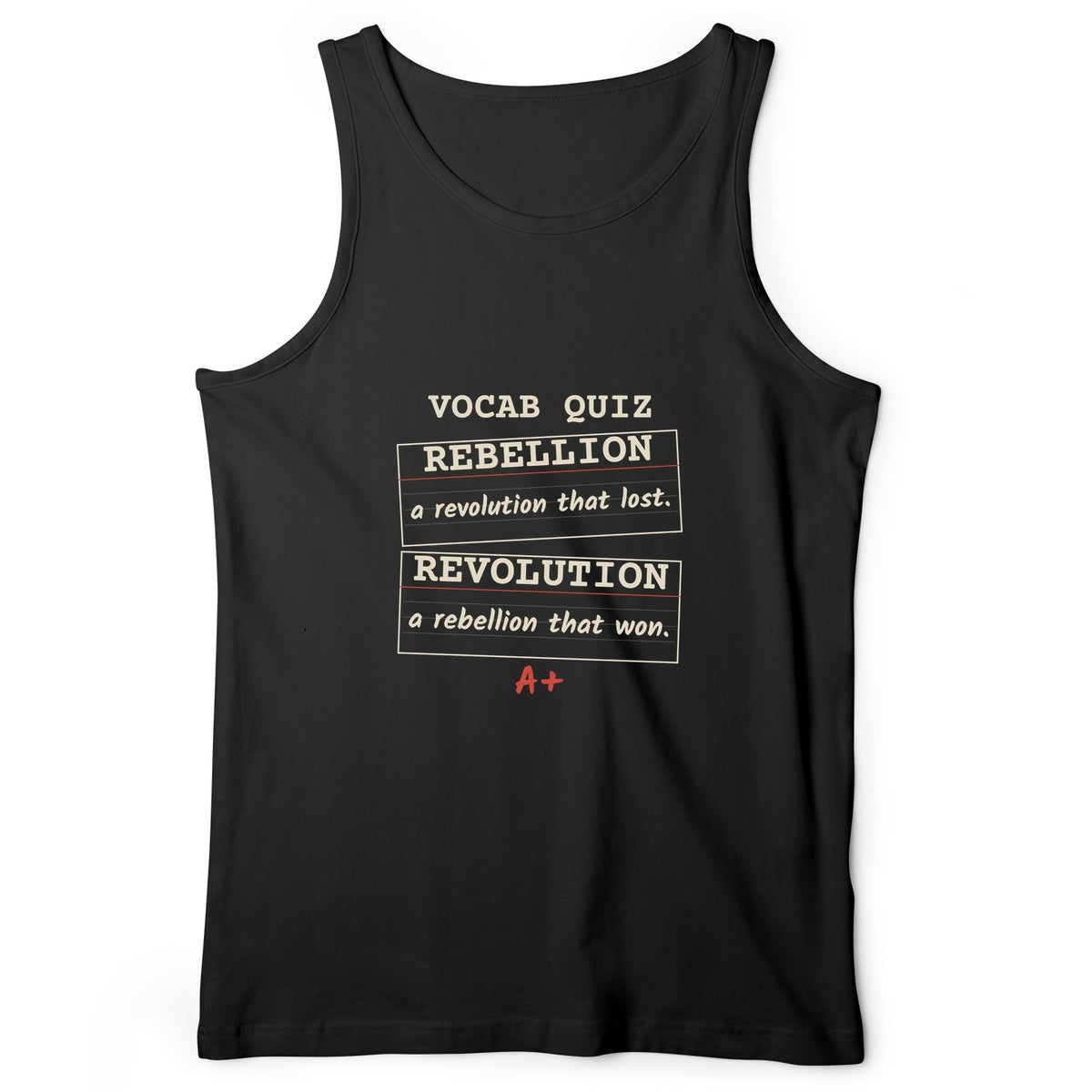Rebellion Vs Revolution Flash Cards Tank Top