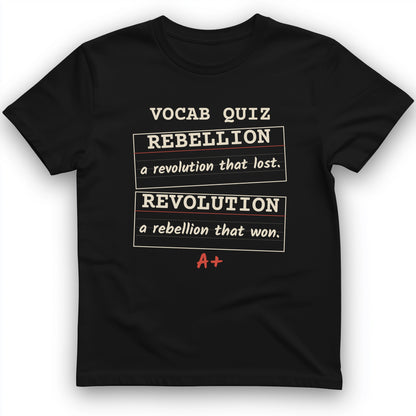 Rebellion Vs Revolution Flash Cards T-Shirt