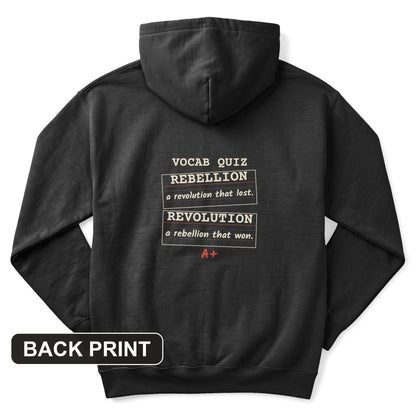 Rebellion Vs Revolution Flash Cards Back Print Hoodie