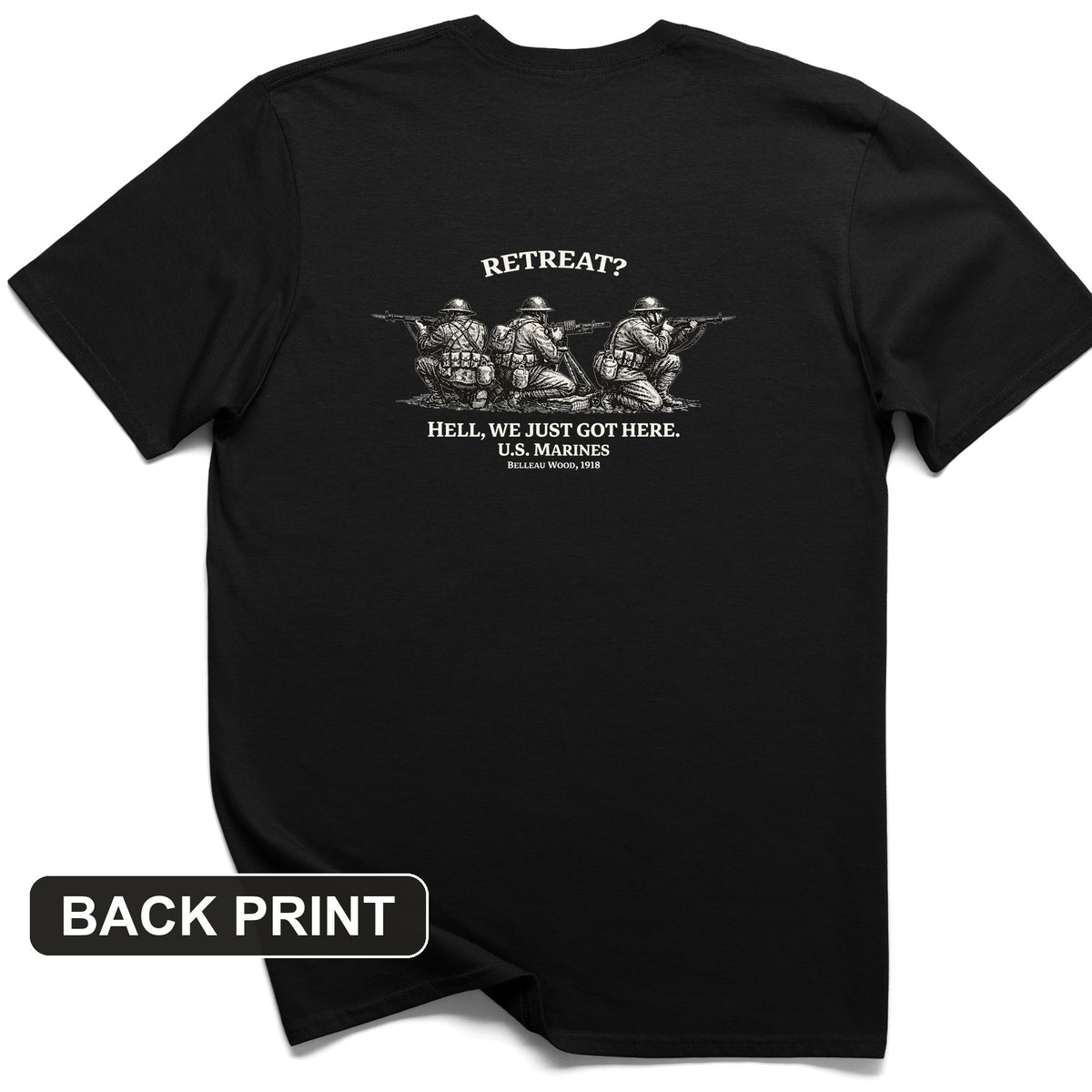 Retreat Hell Back Print T-Shirt