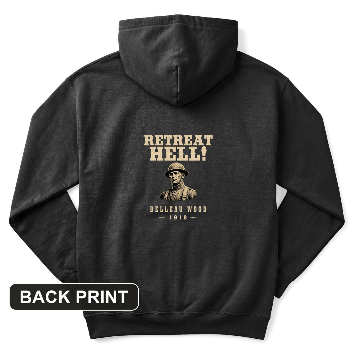 Retreat Hell Bust Back Print Hoodie