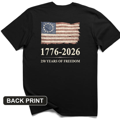 Revolutionary Flag 250 Back Print T-Shirt