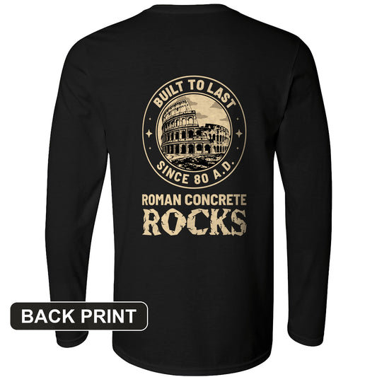 Roman Concrete Back Print Long Sleeve T-Shirt