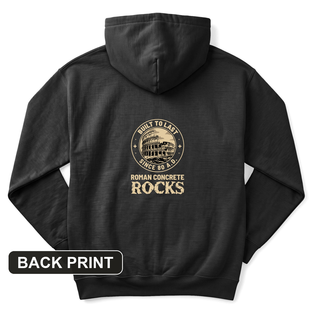 Roman Concrete Back Print Hoodie