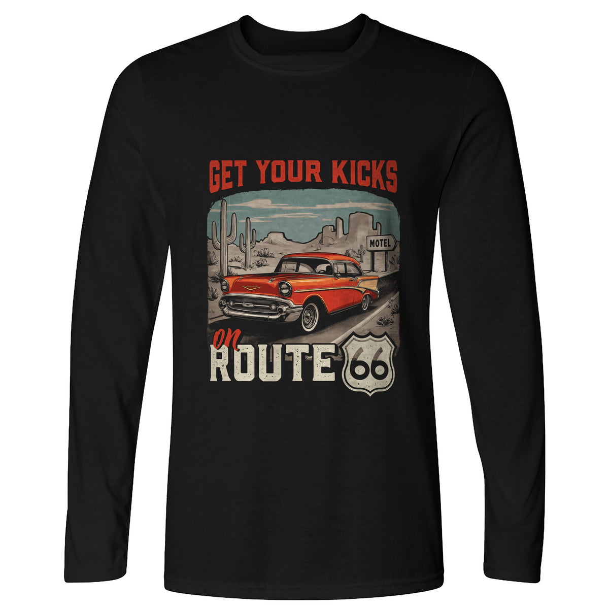 Route 66 Billboard Long Sleeve T-Shirt