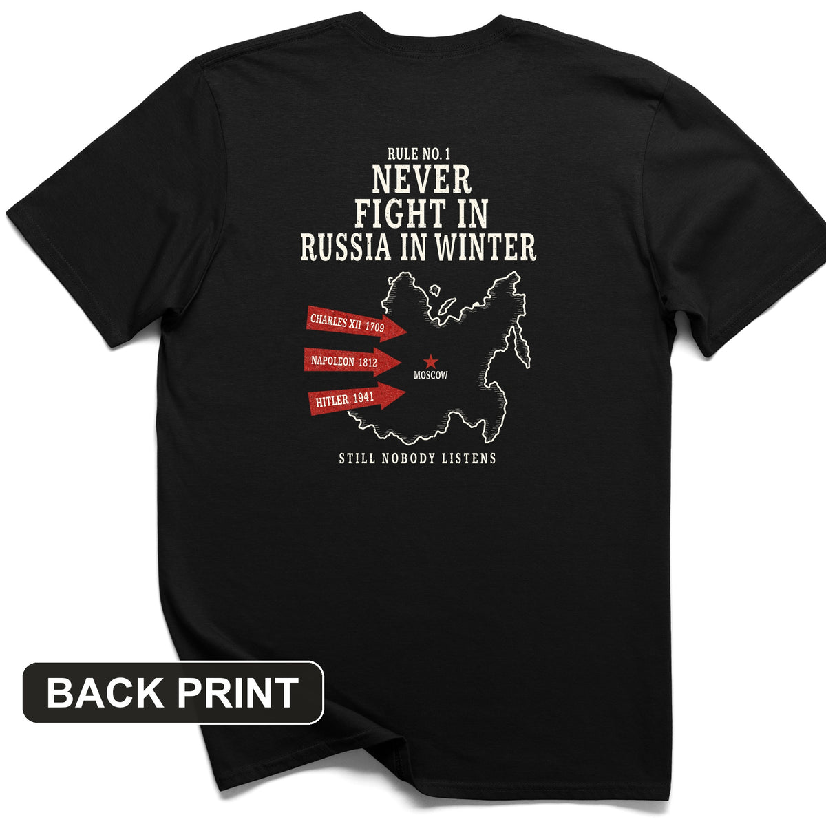 Russia In Winter Back Print T-Shirt