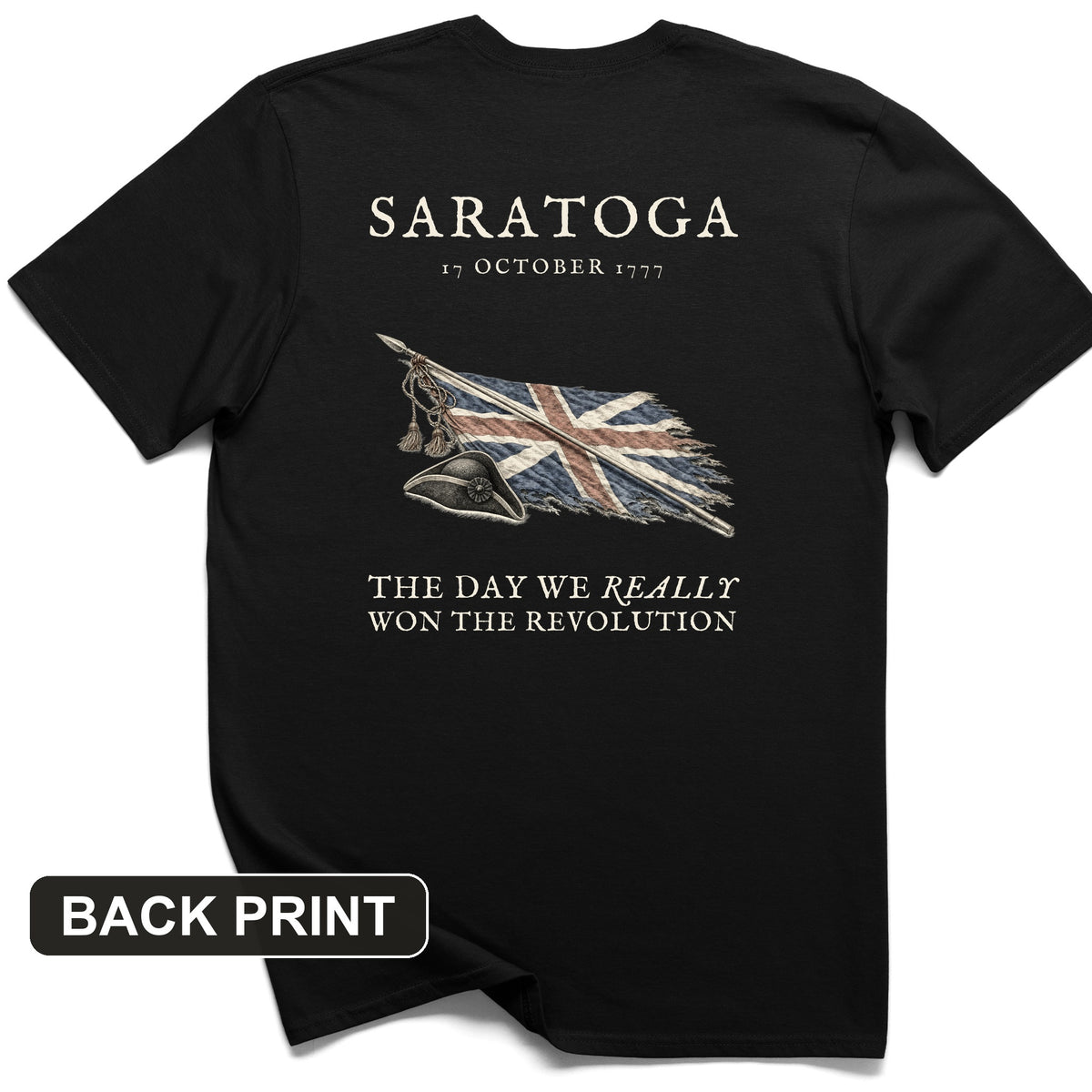 Saratoga 1777 Back Print T-Shirt