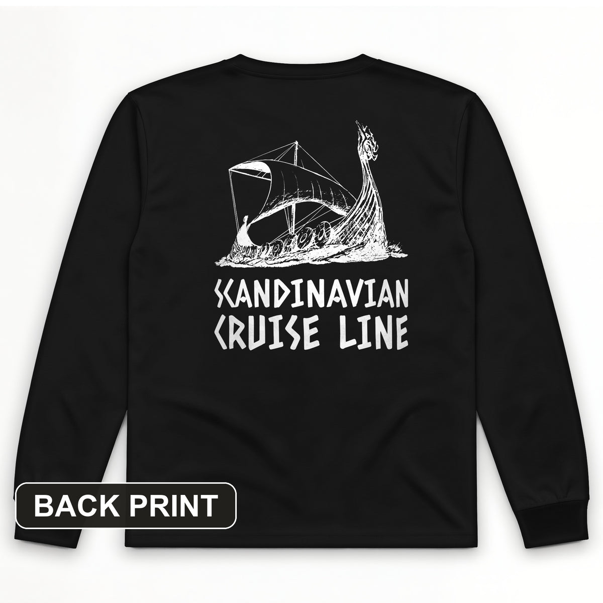 Scandinavian Cruise Line Back Print Long Sleeve T-Shirt