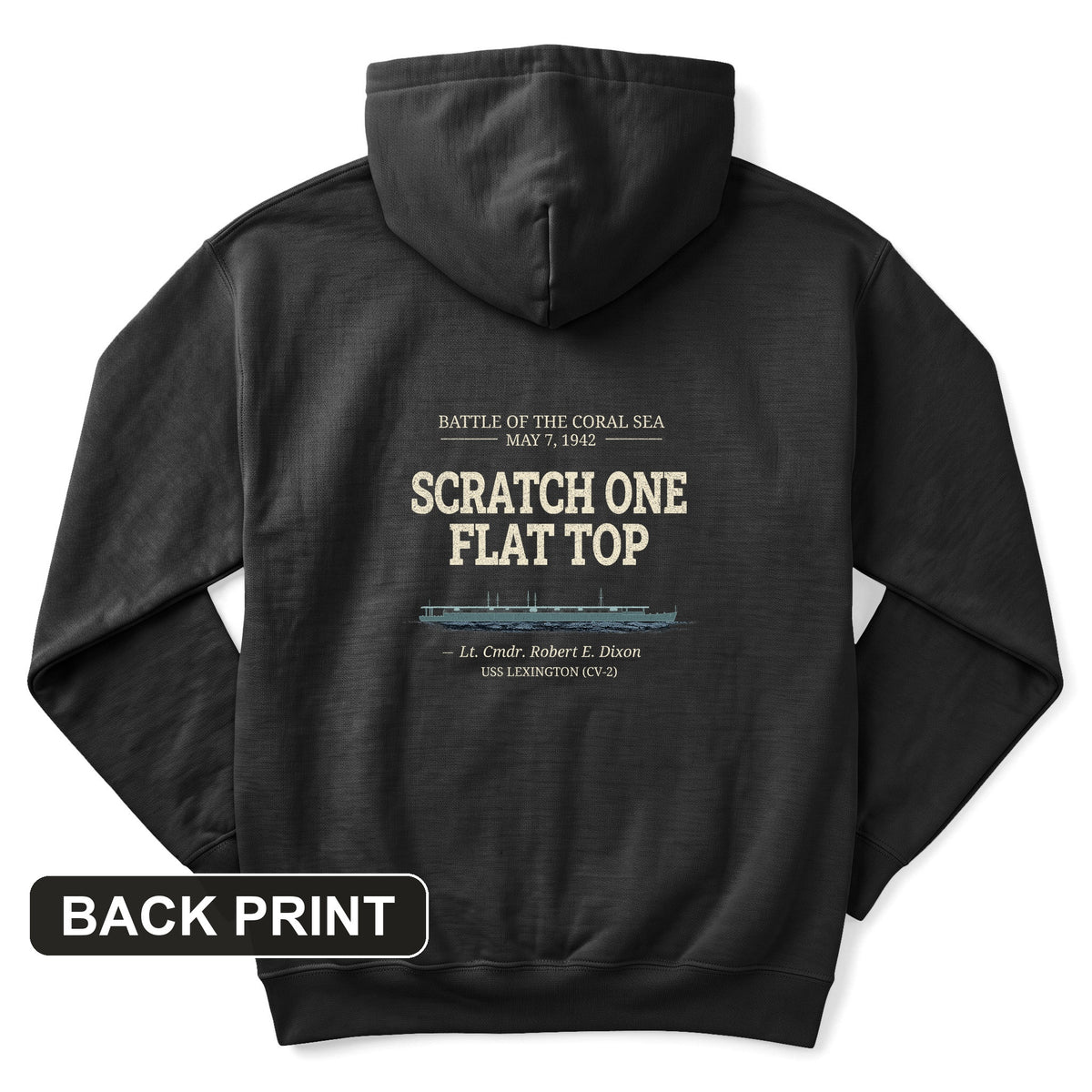 Scratch One Flat Top Back Print Hoodie