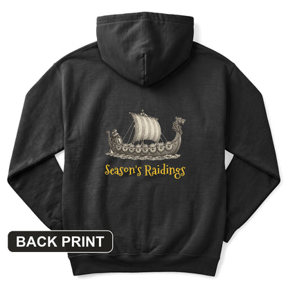 Seasons Raidings Viking Christmas Back Print Hoodie