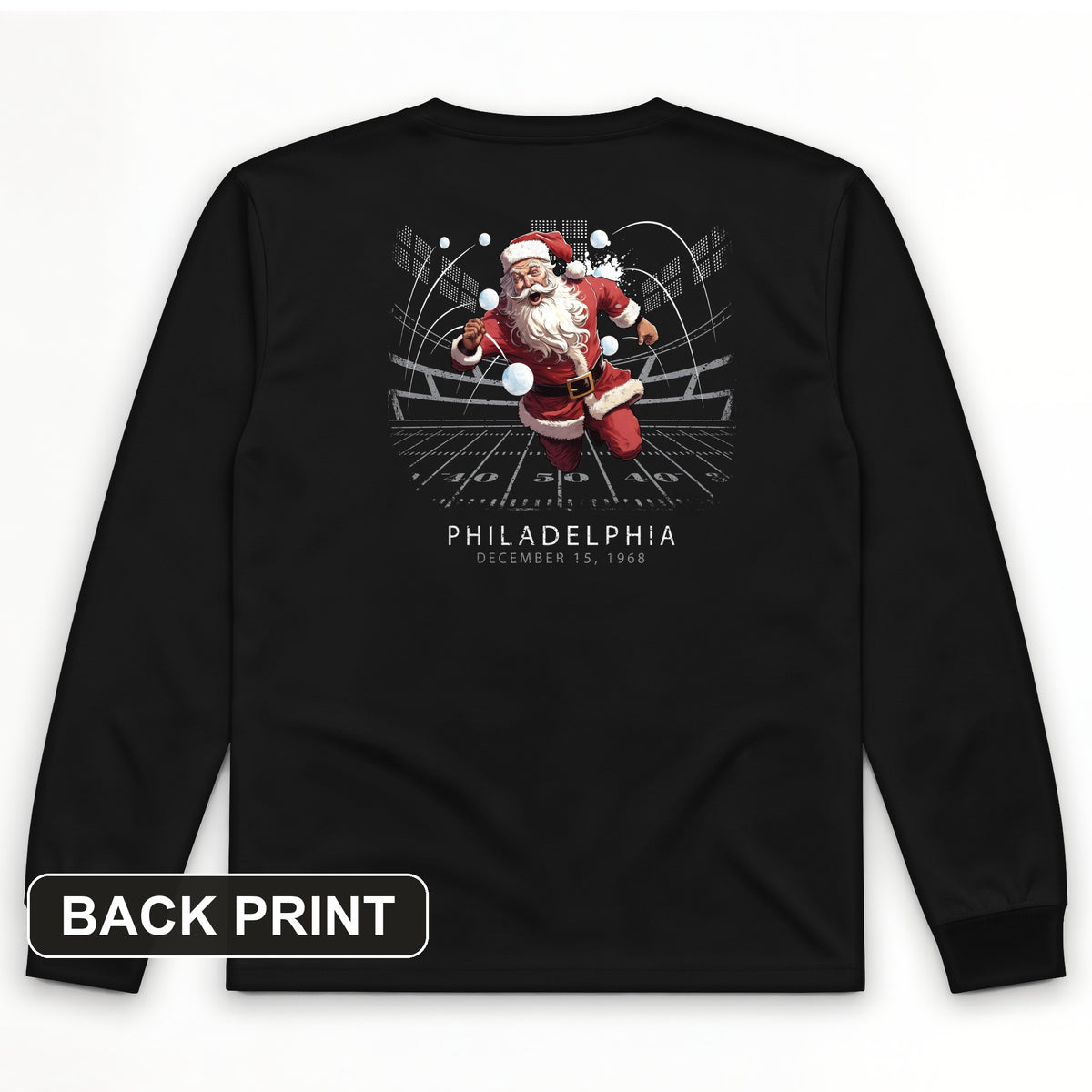 Snowballs at Santa Back Print Long Sleeve T-Shirt