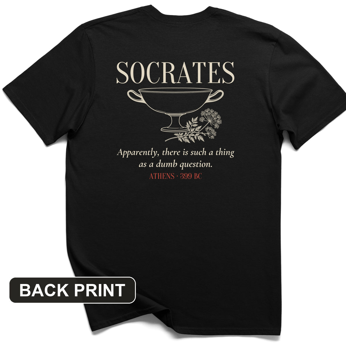 Socrates Dumb Question Back Print T-Shirt