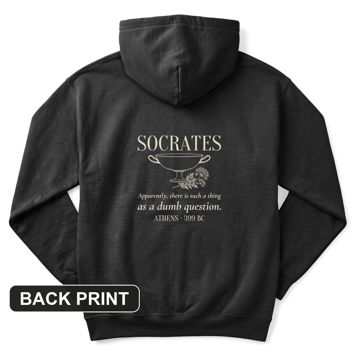 Socrates Dumb Question Back Print Hoodie