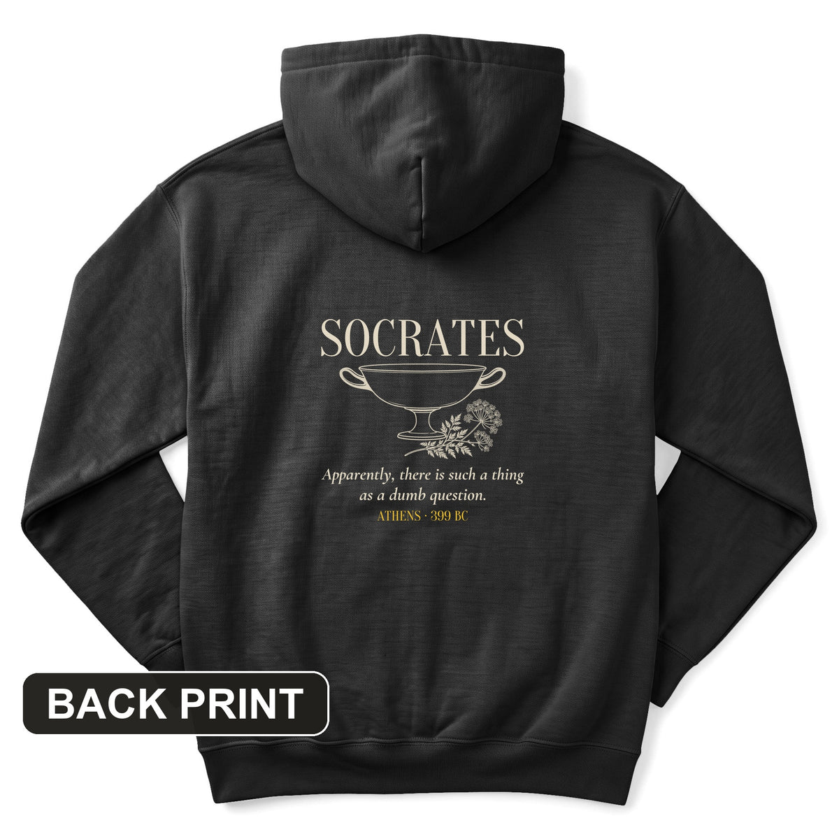 Socrates Dumb Question Back Print Hoodie