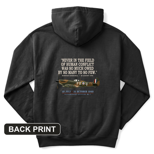Spitfire So Few Quote Back Print Hoodie
