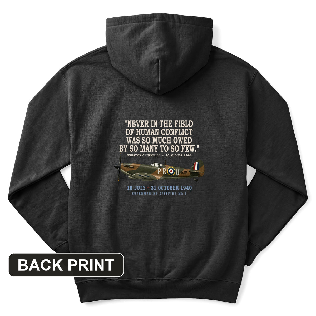Spitfire So Few Quote Back Print Hoodie