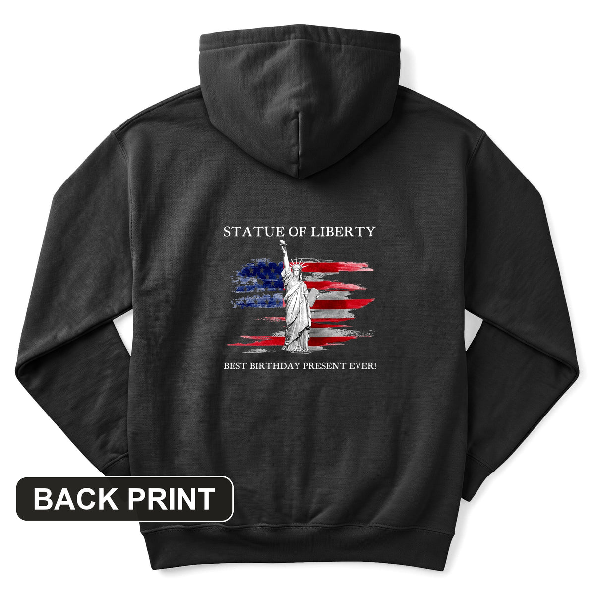 Statue Of Liberty Back Print Hoodie