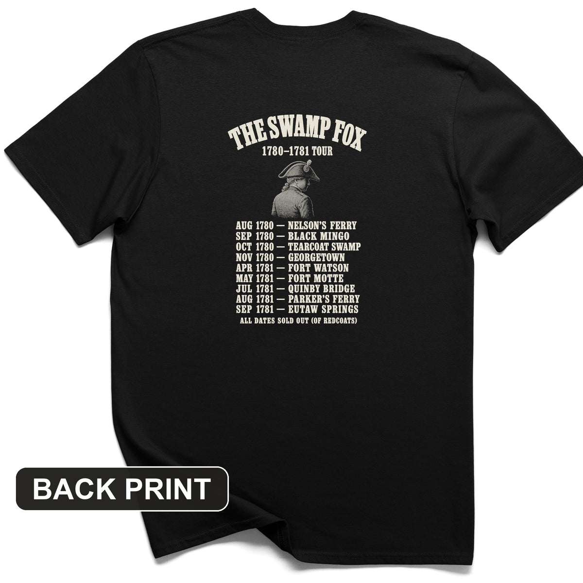 Swamp Fox World Tour Back Print T-Shirt