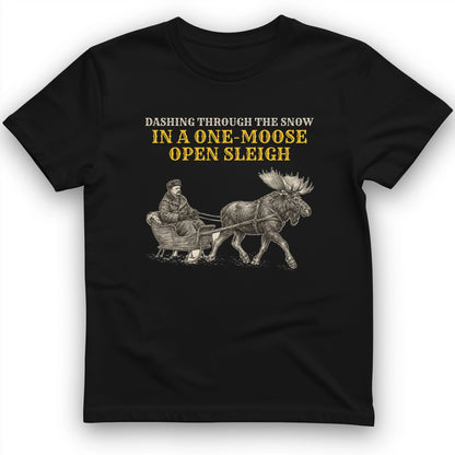 Teddy Roosevelt One Moose Open Sleigh T-Shirt