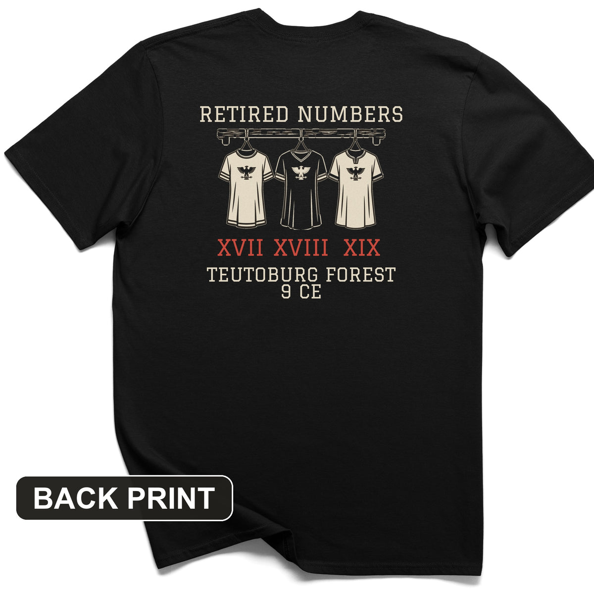 Teutoburg Retired Numbers Back Print T-Shirt