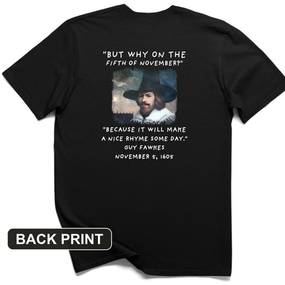 The 5th Of November Back Print T-Shirt