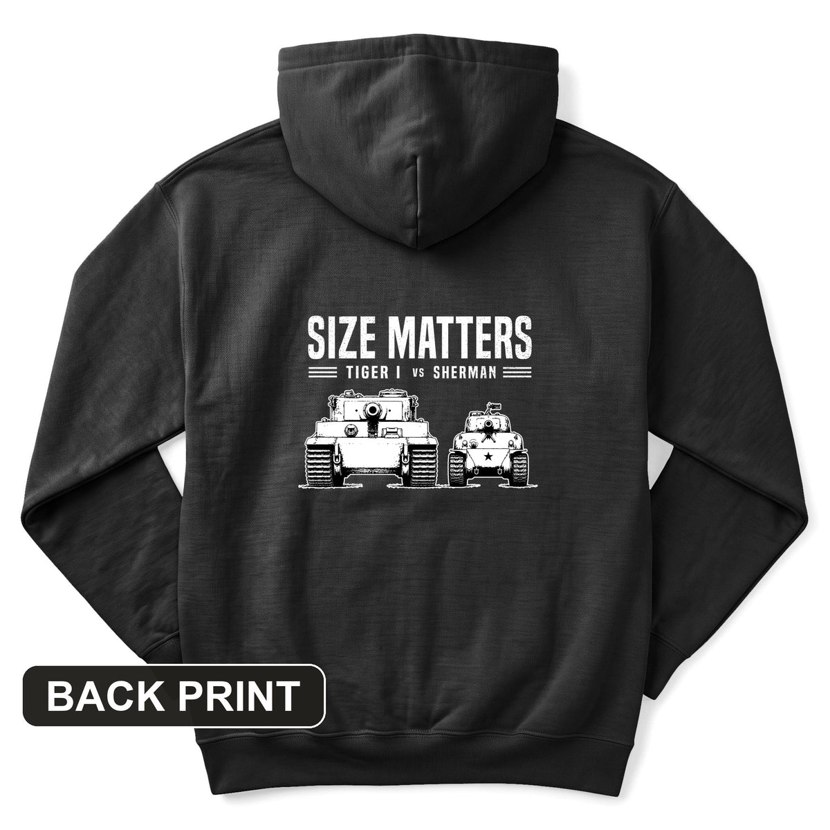 Tiger vs Sherman Back Print Hoodie