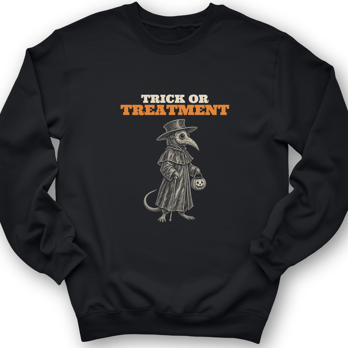 Trick Or Treatment Plague Rat Crewneck