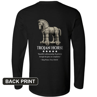 Trojan Horse Back Print Long Sleeve T-Shirt