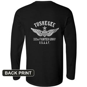 Tuskegee 332 Fighter Group Back Print Long Sleeve T-Shirt