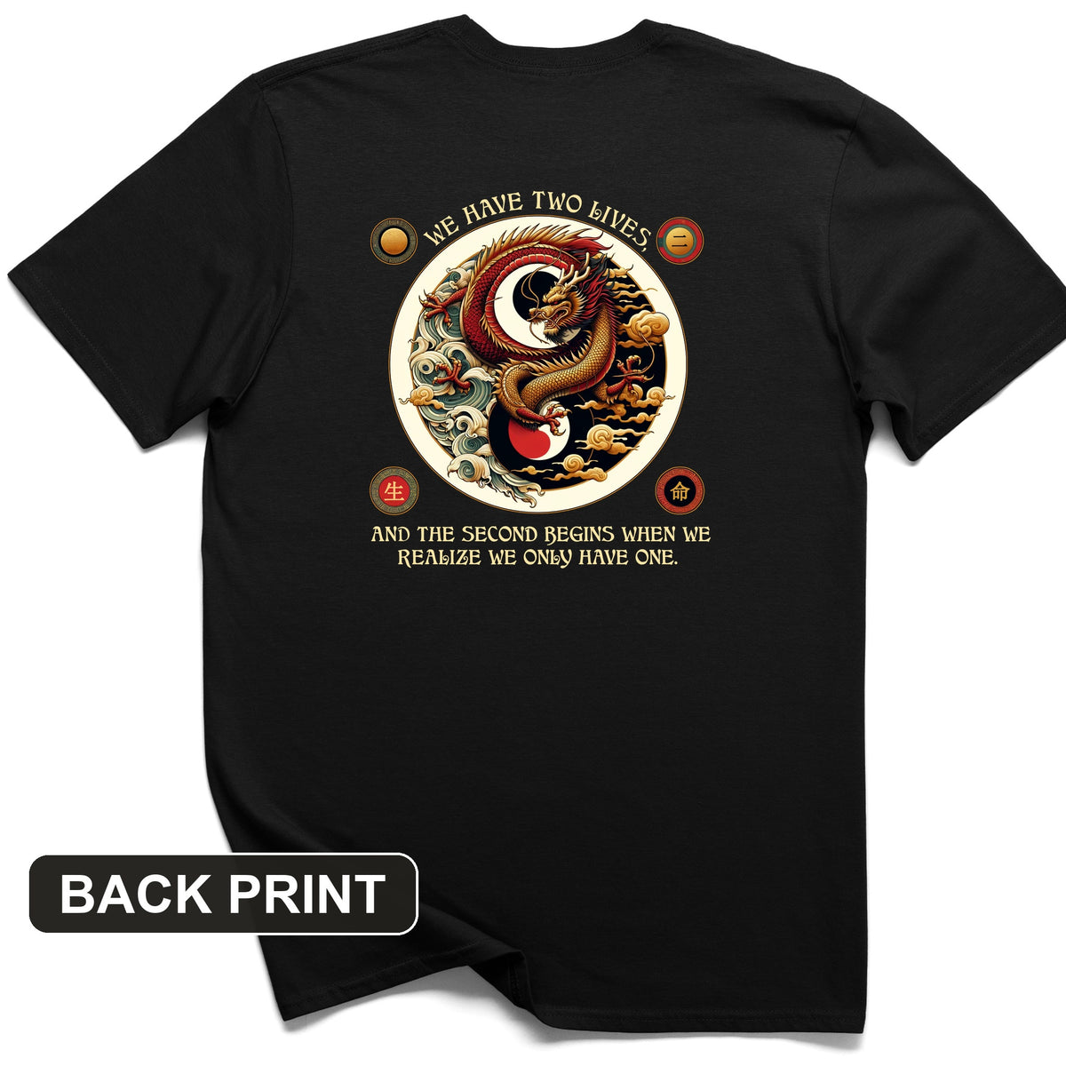 Two Lives Back Print T-Shirt