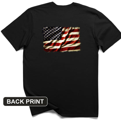 USA Flag Back Print T-Shirt