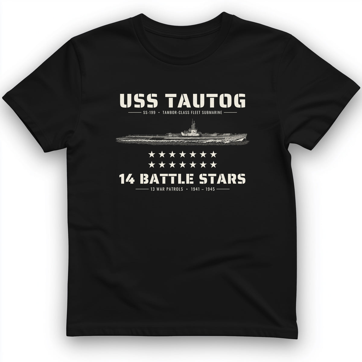 USS Tautog 14 Battle Stars T-Shirt
