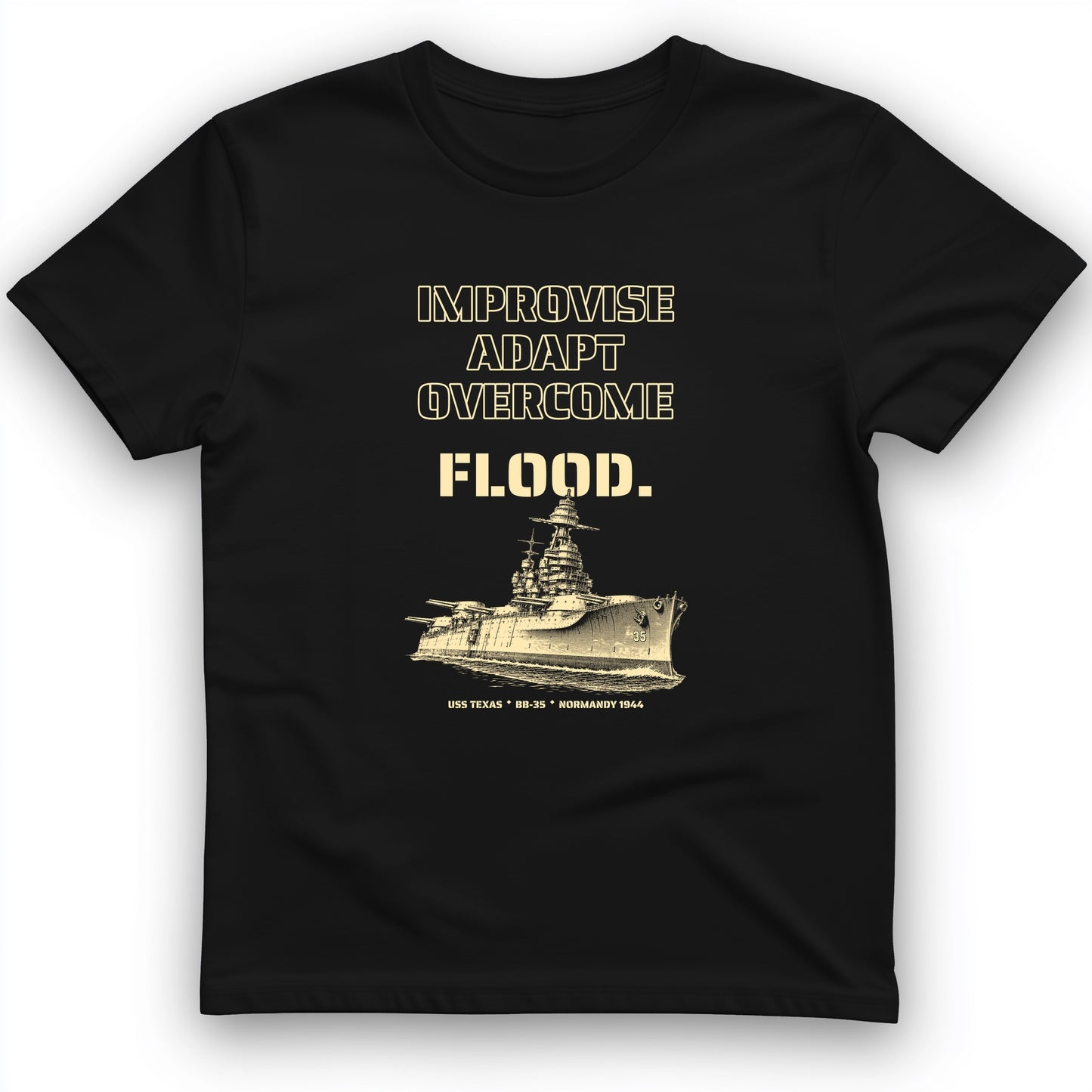 USS Texas - Improvise Adapt Overcome Flood T-Shirt