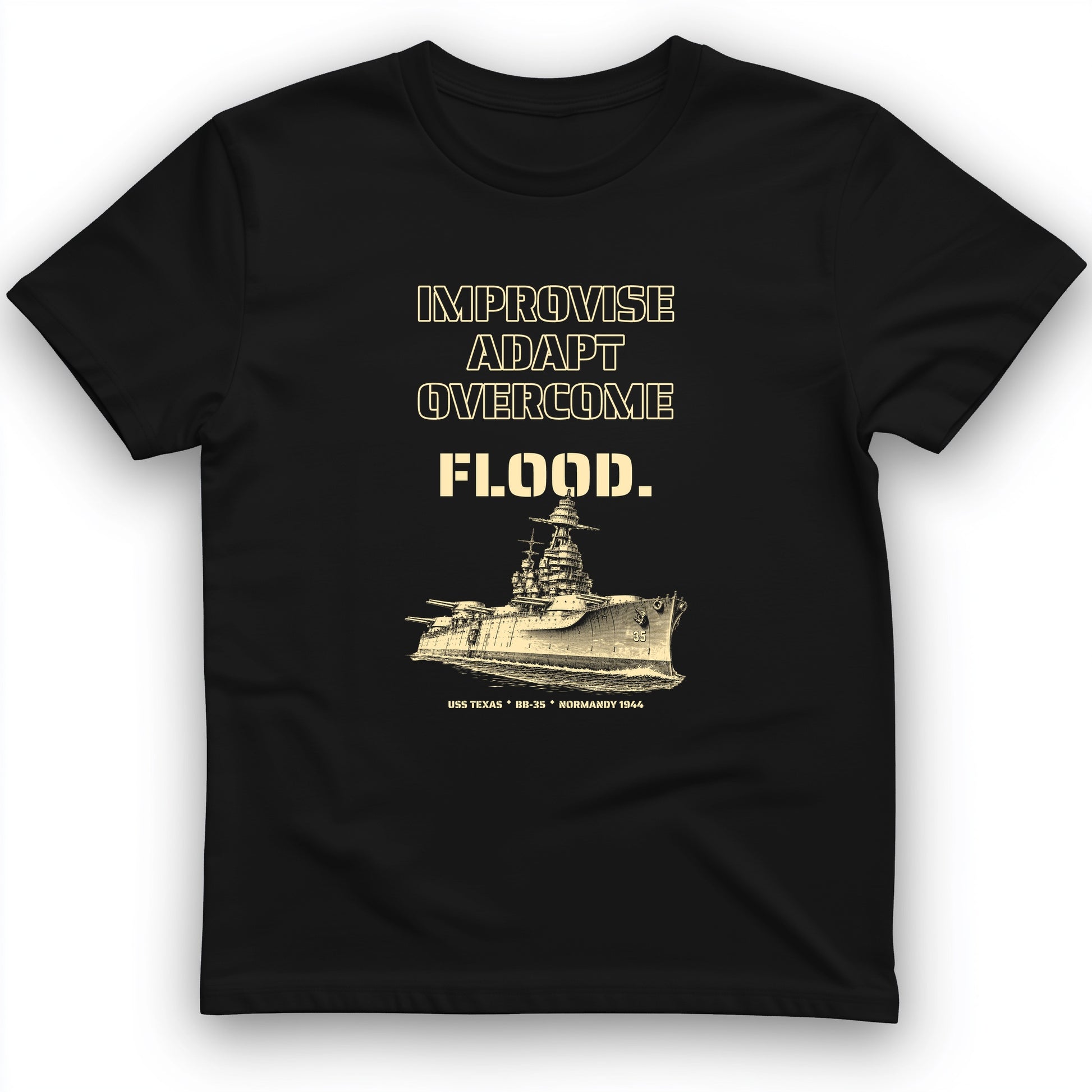 USS Texas - Improvise Adapt Overcome Flood T-Shirt
