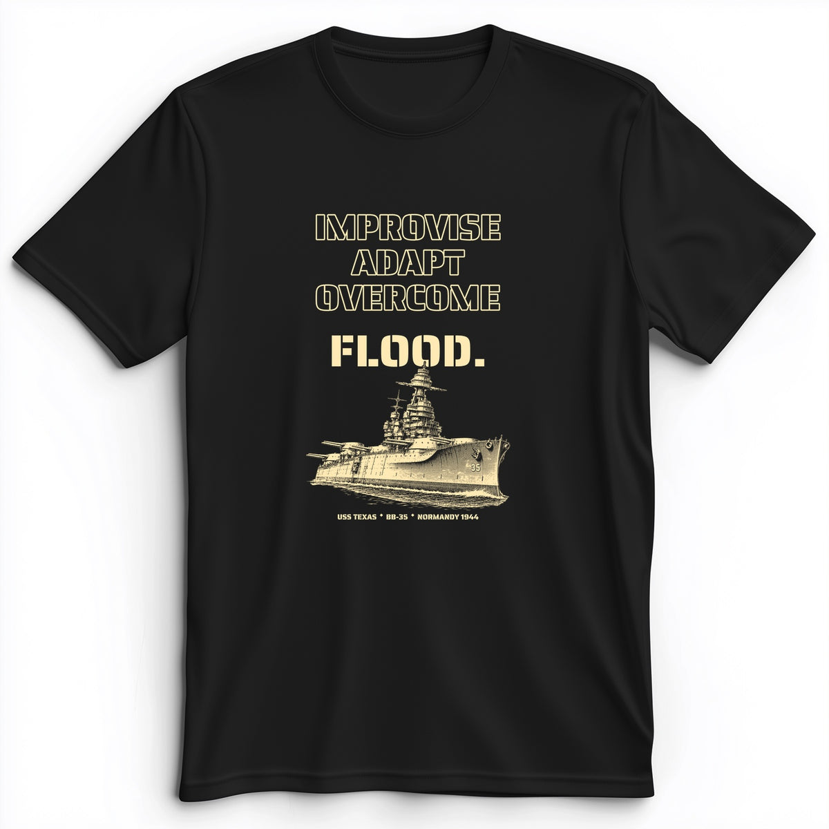 USS Texas - Improvise Adapt Overcome Flood Premium Tee