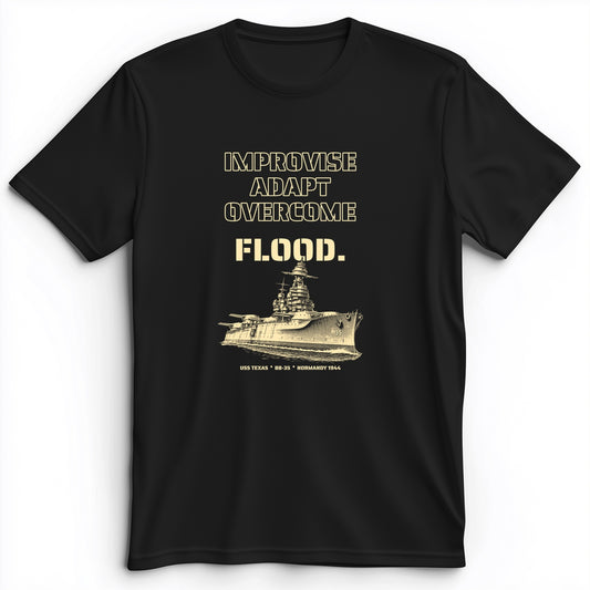 USS Texas - Improvise Adapt Overcome Flood Premium Tee