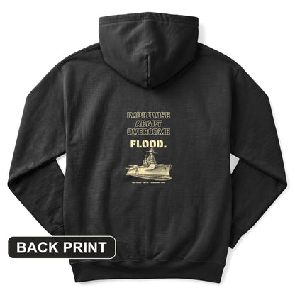 USS Texas - Improvise Adapt Overcome Flood Back Print Hoodie