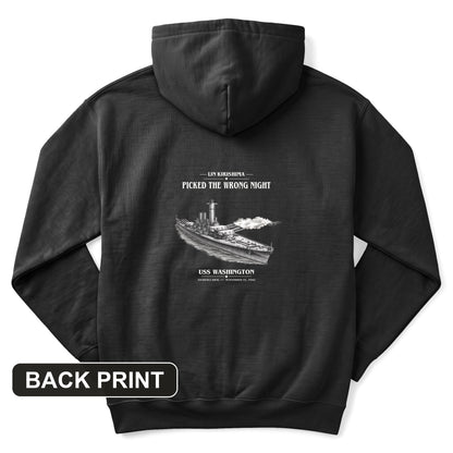 USS Washington at Guadalcanal Back Print Hoodie