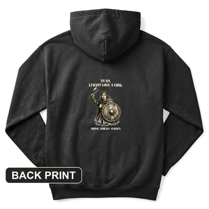 Viking Shield Maiden Back Print Hoodie