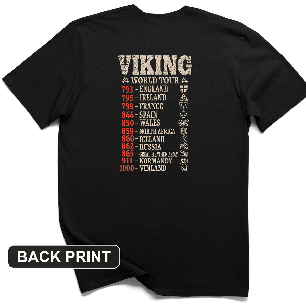 Viking World Tour Back Print T-Shirt