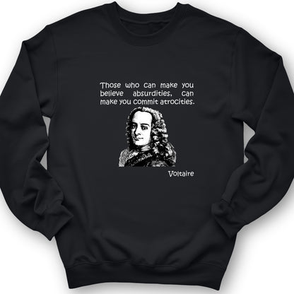 Voltaire Absurdities Crewneck