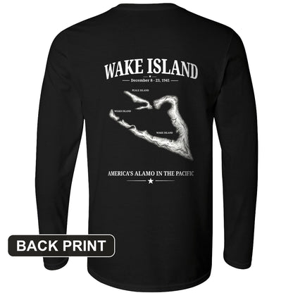 Wake Island - Alamo Back Print Long Sleeve T-Shirt
