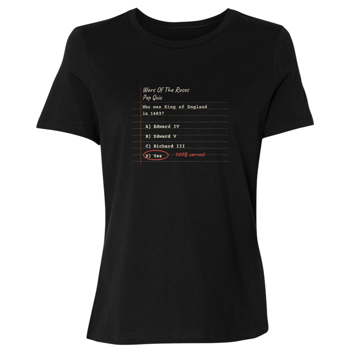 Wars Of The Roses Pop Quiz Women's T-Shirt