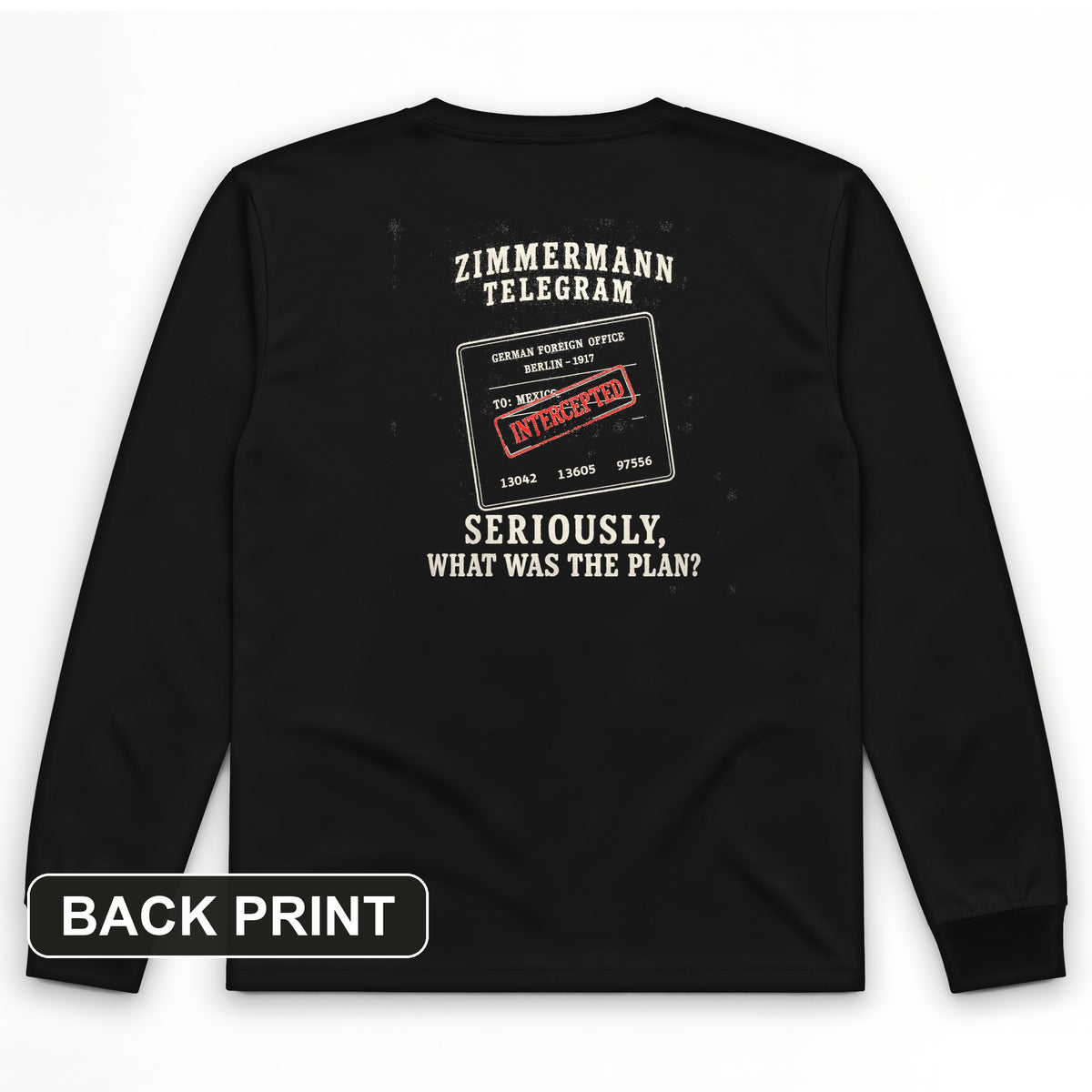 Zimmermann Telegram Back Print Long Sleeve T-Shirt